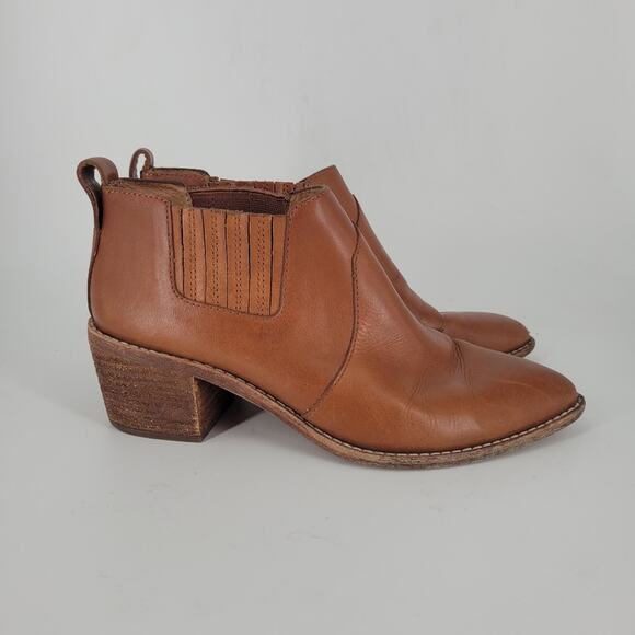 Madewell Brown Leather Pull On Kelci Chelsea Boot 6.5 - Picture 3 of 11